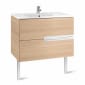 Image of Roca: Victoria-N Unik wall-hung Vanity Unit with basin and two drawers (1000mm)