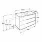Image of Roca: Victoria-N Unik Wall-hung Vanity Unit with Basin & Three Drawers (1000mm)