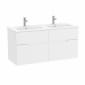 Image of Roca: Victoria-N Unik Wall-hung Vanity Unit with Double Basins & Four Drawers (1190mm)