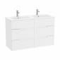 Image of Roca: Victoria-N Unik Wall-hung Vanity Unit with Six Drawers & Double Basins (1190mm)
