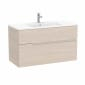 Image of Roca: Victoria-N Unik Wall-hung Wide Vanity Unit with Basin & Two Drawers (1000mm)