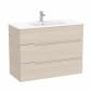 Image of Roca: Victoria-N Unik Wall-hung Vanity Unit with Basin & Three Drawers (1000mm)