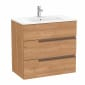 Image of Roca: Victoria-N Unik Wall-hung Vanity Unit with Basin & Three Drawers (800mm)