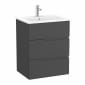 Image of Roca: Victoria-N Unik Wall-hung Vanity Unit with Basin & Three Drawers (600mm)