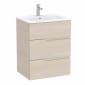Image of Roca: Victoria-N Unik Wall-hung Vanity Unit with Basin & Three Drawers (600mm)