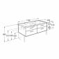 Image of Roca: New Victoria Wall-hung Vanity Unit with Double Basins & Four Drawers (1200mm)