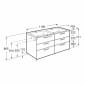 Image of Roca: New Victoria Wall-hung Vanity Unit with Double Basins and Six Drawers (1200mm)