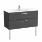 Image of Roca: New Victoria Wall-hung Vanity Unit with Basin & Two Drawers (1000mm)