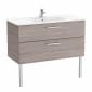 Image of Roca: New Victoria Wall-hung Vanity Unit with Basin & Two Drawers (1000mm)