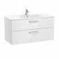 Image of Roca: New Victoria Wall-hung Vanity Unit with Basin & Two Drawers (1000mm)