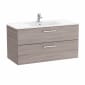 Image of Roca: New Victoria Wall-hung Vanity Unit with Basin & Two Drawers (1000mm)