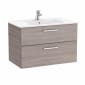 Image of Roca: New Victoria Wall-hung Vanity Unit with Basin & Two Drawers (800mm)