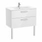 Image of Roca: New Victoria Wall-hung Vanity Unit with Basin & Two Drawers (800mm)