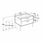 Image of Roca: New Victoria Wall-hung Vanity Unit with Basin & Two Drawers (800mm)