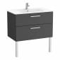 Image of Roca: New Victoria Wall-hung Vanity Unit with Basin & Two Drawers (800mm)