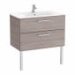 Image of Roca: New Victoria Wall-hung Vanity Unit with Basin & Two Drawers (800mm)