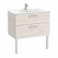 Image of Roca: New Victoria Wall-hung Vanity Unit with Basin & Two Drawers (800mm)