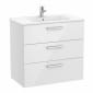 Image of Roca: New Victoria Compact Wall-hung Vanity Unit with Basin & Three Drawers (800mm)