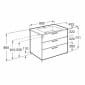 Image of Roca: New Victoria Compact Wall-hung Vanity Unit with Basin & Three Drawers (800mm)