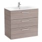 Image of Roca: New Victoria Compact Wall-hung Vanity Unit with Basin & Three Drawers (800mm)