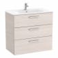 Image of Roca: New Victoria Compact Wall-hung Vanity Unit with Basin & Three Drawers (800mm)