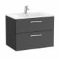 Image of Roca: New Victoria Wall-hung Vanity Unit with Two Drawers (700mm)