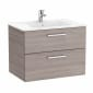 Image of Roca: New Victoria Wall-hung Vanity Unit with Two Drawers (700mm)