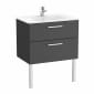 Image of Roca: New Victoria Wall-hung Vanity Unit with Two Drawers (700mm)