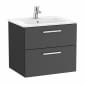 Image of Roca: New Victoria Wall-hung Vanity Unit with Basin & Two Drawers (600mm)