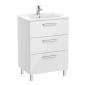 Image of Roca: New Victoria Wall-hung Vanity Unit with Three Drawers (600mm)