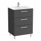 Image of Roca: New Victoria Wall-hung Vanity Unit with Three Drawers (600mm)
