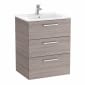 Image of Roca: New Victoria Wall-hung Vanity Unit with Three Drawers (600mm)