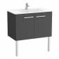 Image of Roca: New Victoria Wall-hung Vanity Unit with Basin & 2 Doors (800mm)