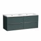 Image of Tavistock: Cadence Wall-mounted Vanity Unit with Two Basins & Four Drawers (1200mm)