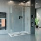 Image of Crosswater: Optix 10 Single Sliding Shower Door with Side Panel (10mm)
