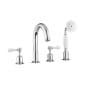 Image of Crosswater Belgravia Deck Mounted 4 Hole Bath Tap Set With Shower Handset