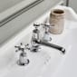 Image of Burlington Traditional 3 Tap Hole Basin Mixer Tap With Pop-up Waste